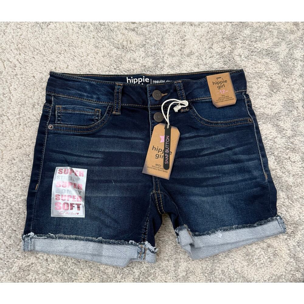 NWT Hippie Girl Midi Jean Shorts Girls Size 12